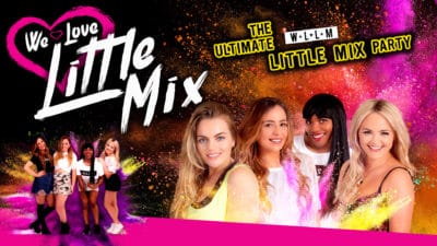 Little Mix tribute with title text and paint splashes