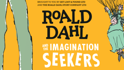 Roald Dahl and the Imagination Seekers logo with Quentin Blake illustrations of Mrs Twit and the BFG's legs