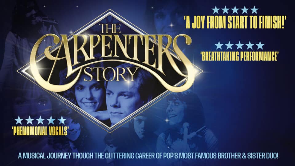 Carpenters logo and blue crowd background
