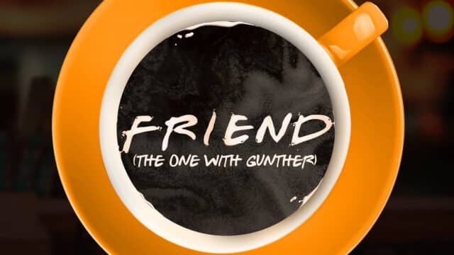 Friend title inside hot cup of coffee