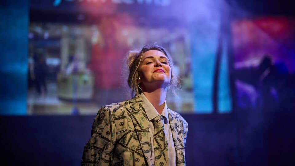 Woman candidly clicked while performing on stage