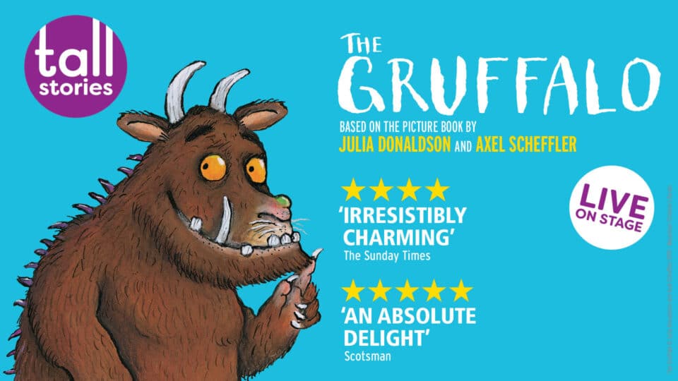 The Gruffalo- live on stage poster with tall stories logo