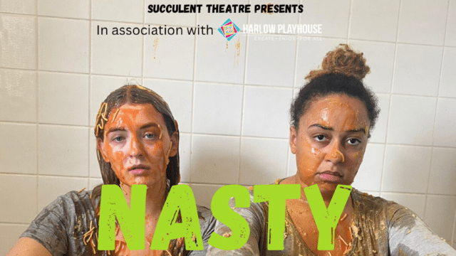 Nasty cover, two women covered in sauce