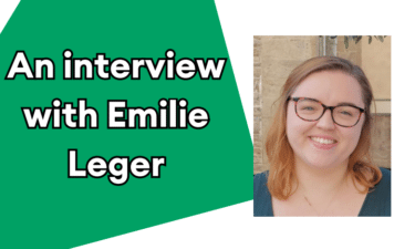 Text reads An interview with Emilie Leger and features her headshot.